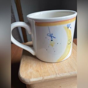 Starbucks Handpainted Moon Clouds Hartstone Pottery Barista Coffee Mug